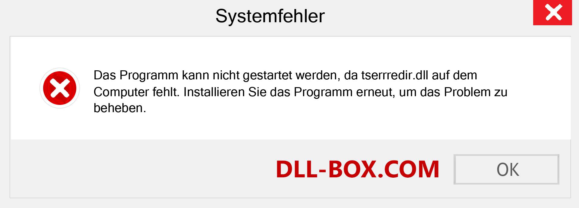 tserrredir.dll-Datei fehlt?. Download für Windows 7, 8, 10 - Fix tserrredir dll Missing Error unter Windows, Fotos, Bildern